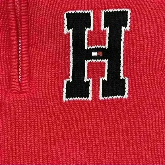 Tommy Hilfiger Boys Solid With Chest Zip Sweater size 6 Red 100 % cotton - Picture 5 of 13